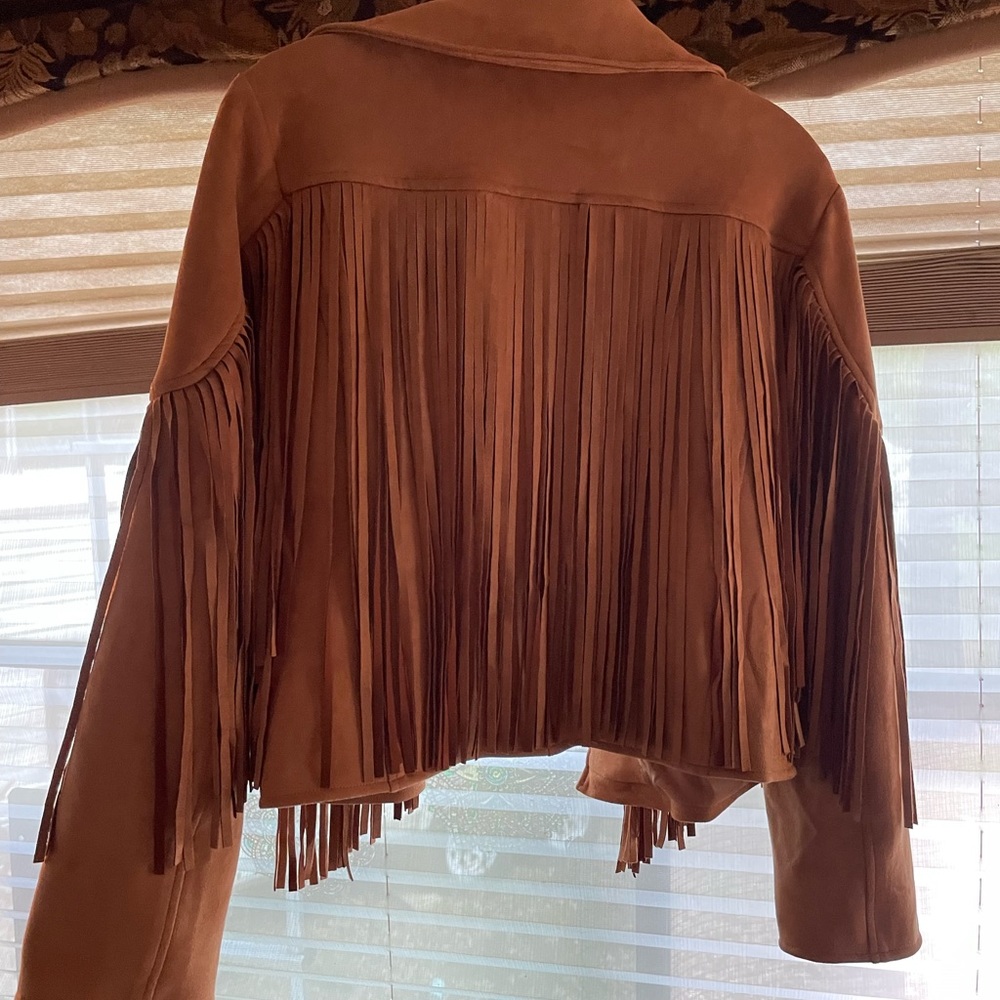 Like New! Cowgirl Up super soft and stretchy with swing fringe long or cuffed